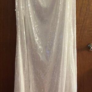 Elegant White Sequin Gown